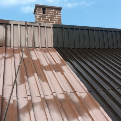 Metamorphose eines bemalten Blechdachs