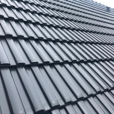 malowanie-dachówki-ceramicznej-betonowej-biotop-cementowej-farba-royal-min Fragment pomalowanego dachu