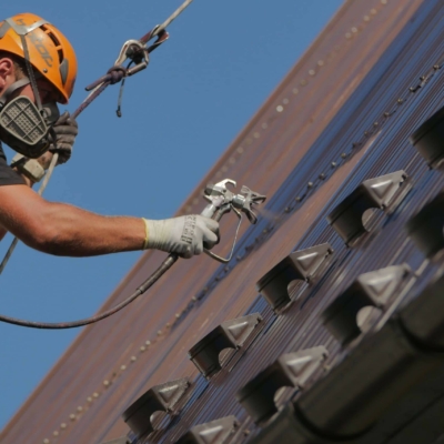 malowanie-natryskowe-dachów-na-gorąco-farba-Royal-firma-grupa-biotop-Kraków-Katowice Heißspritzlackierung des Daches