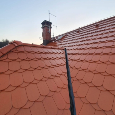 mycie-czyszczenie-impregnacja-dachowki-Krakow-katowice-wroclaw-biotop- dachowek-dachu (4) Pomlowany dach na czerwono - Fragment