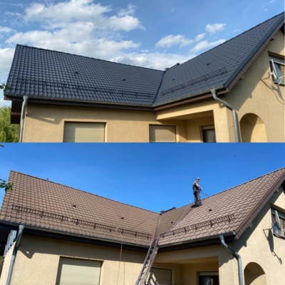 efekt pomalowanej dachówki betonowej Opole farbą royal nakładaną na gorąco