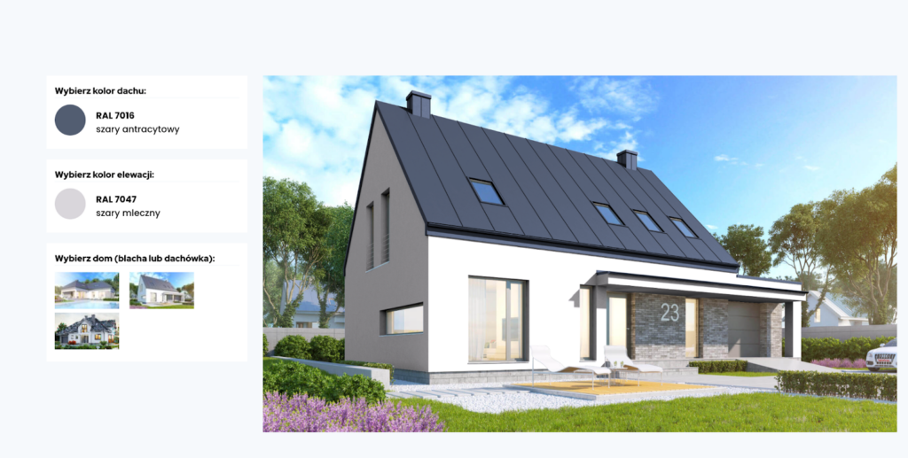 Farbvisualisierer von Dach und Fassade